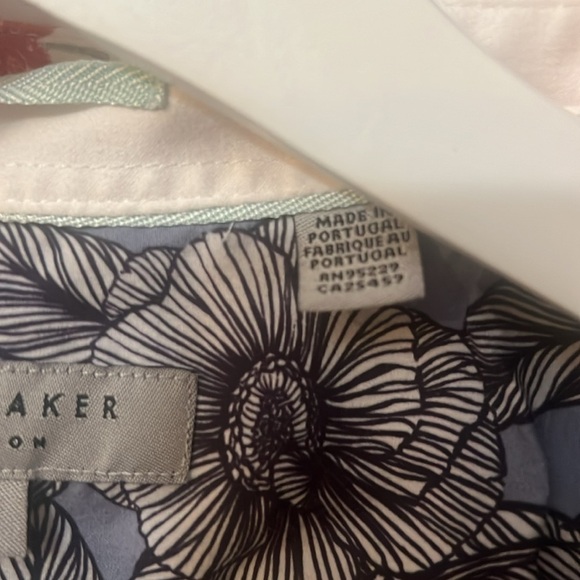 Ted baker shirt size 6 red palm design pocket 100% cotton - Picture 5 of 11